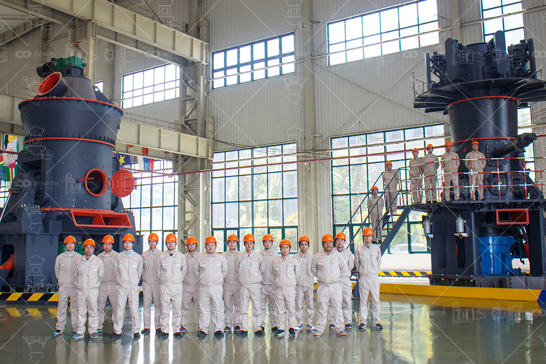 Close-up of the MTW European Trapezium Mill grinding limestone inside the Nigerian cement plant, showing the main grinding chamber and classifier